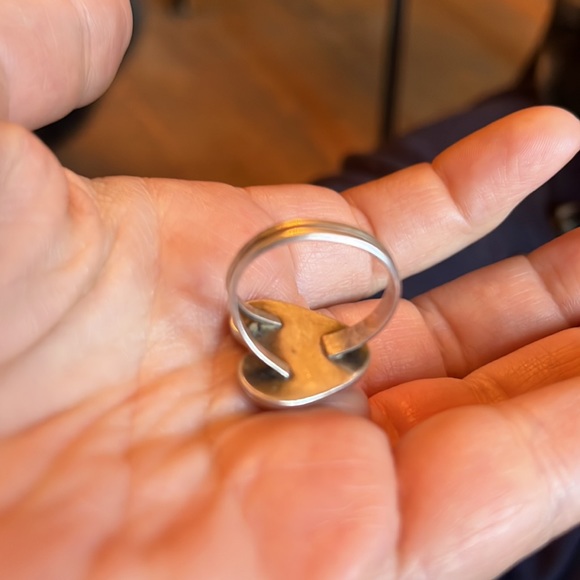 Onyx Abstract Ring sz 7 - Picture 2 of 2